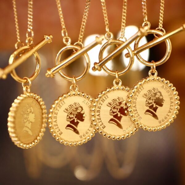 Gold Retro Round Brand Pure Jewelry Necklace - Image 6