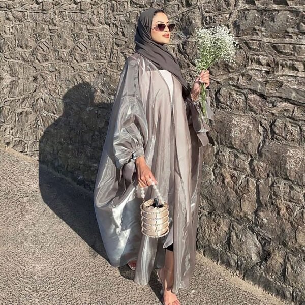 Six-color Middle East Arabic Cardigan Lace-up Bow Robe - Image 6