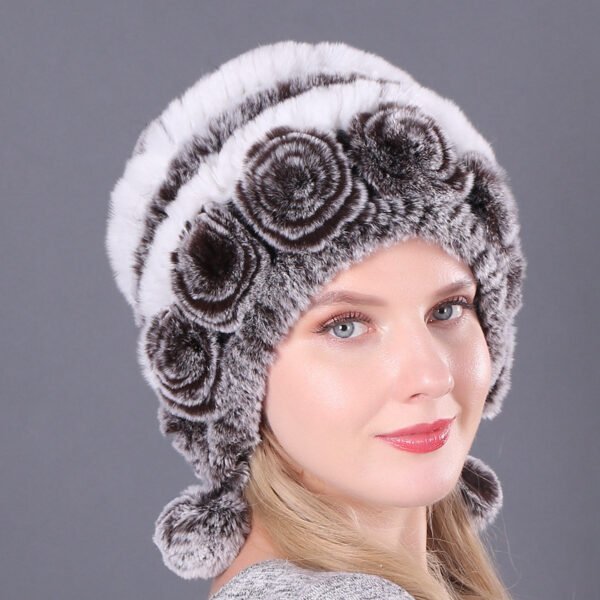 Warm Thickened Earflaps Fur Rex Rabbit Fur Hat - Image 2