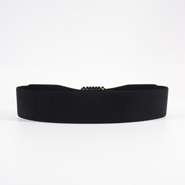 Elastic Female Black Rhinestone Square Buckle Elastic Waistband - Image 8
