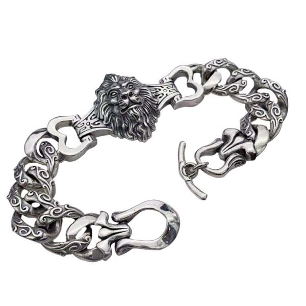 Thai Silver Aggressive Men's Bracelet Pattern - Image 3