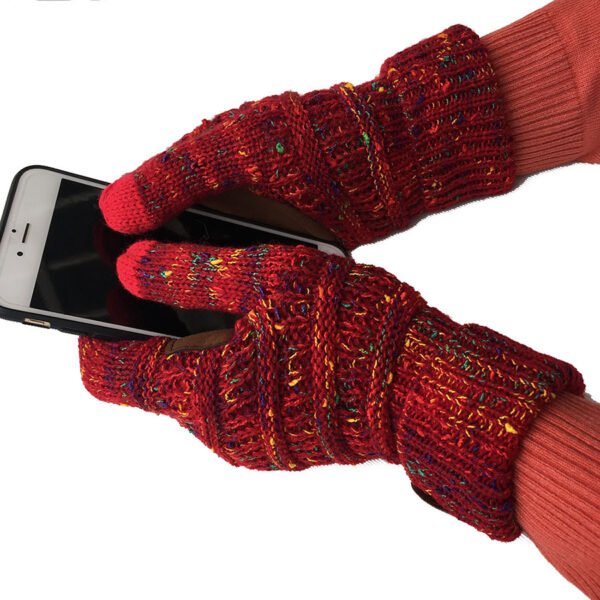 European And American Wool Knitted Turn-over Labeling Touch Screen Gloves - Image 10