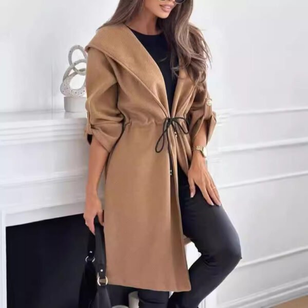 Casual Long Sleeve Fall Winter Coat - Image 4