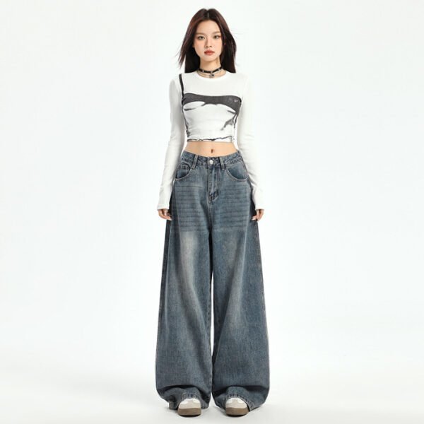 Women's American-style Retro Loose Wide-leg Pants - Image 6