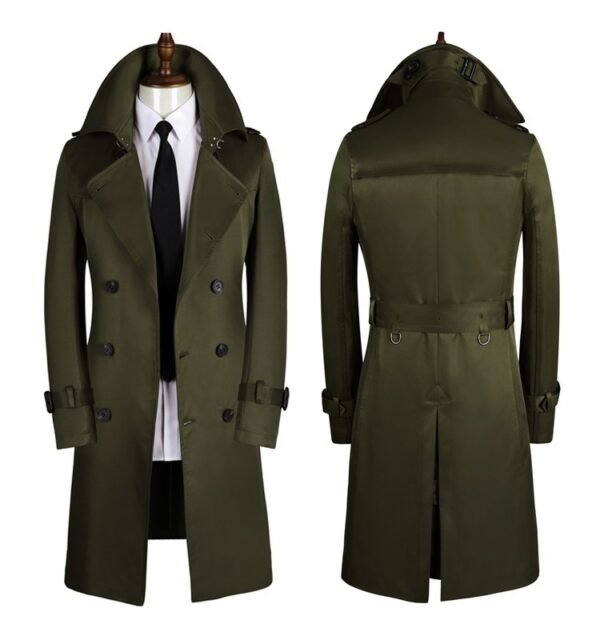 Long Double Breasted Spring And Autumn Slim British Business Coat - Image 4