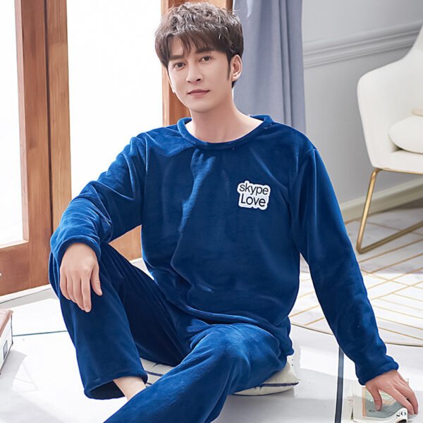 Fashion Men's Mink Flannel Home Service - Image 4