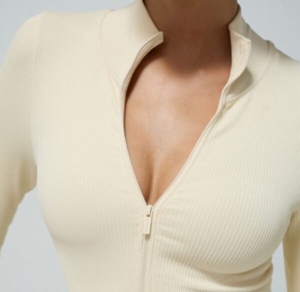 Long Sleeved Pants With Zipper Jumpsuit - Image 2