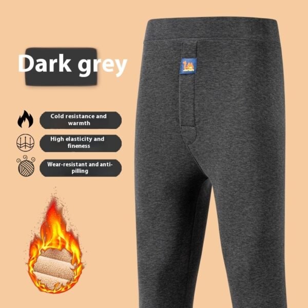 Men's Plus-sized Fleece-lined Camel Velvet Keep Warm High Waist Winter Stretch Thick Leggings - Image 2