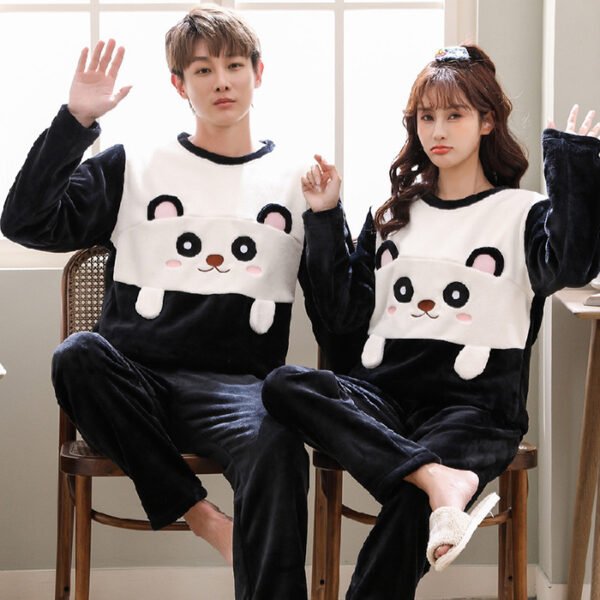 Female Spring, Autumn, Winter Coral Plush Couple Nightwear - Image 7