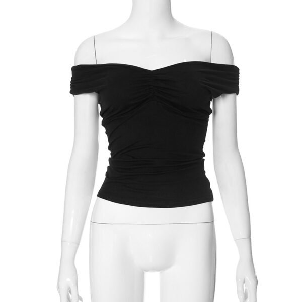New Solid Color V-neck Sleeveless Pleated Camisole T-shirt Top - Image 8