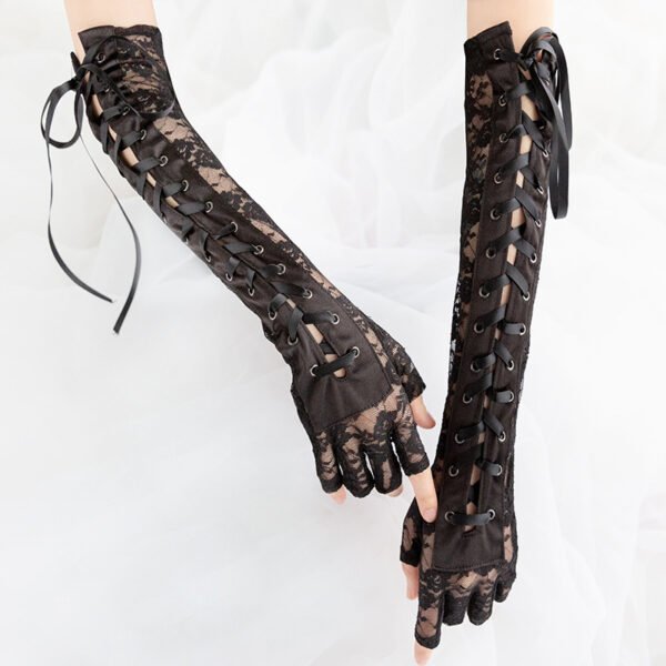 Beautiful Personality Lace Strap Gloves - Image 7