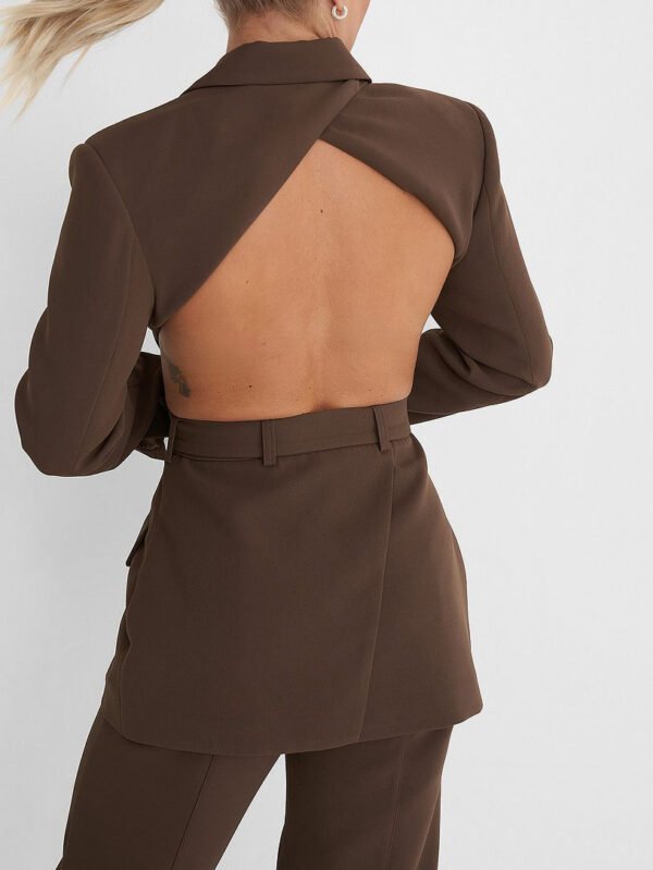 Cutout Open Back Lace-up Blazer - Image 7