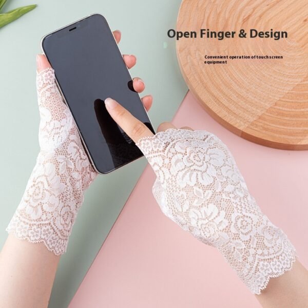 Summer Scar Cover Up Lace Short Gloves Women's Thin - Image 2
