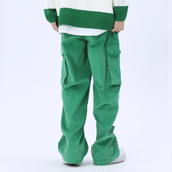 Men's Big Pocket Workwear Personality Strap Wide Leg Pants - Image 4