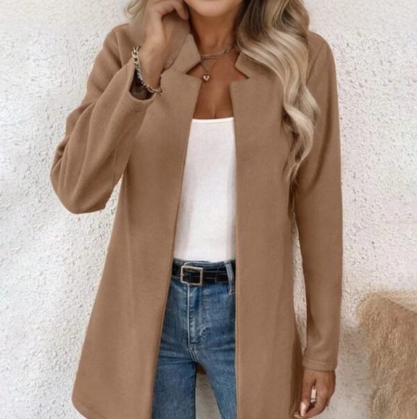 Long Sleeve Commuter Slim-fit Woolen Coat - Image 2