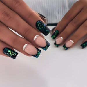 Emerald French Entry Lux Nail Patch Sweet Cool Diamond European Square