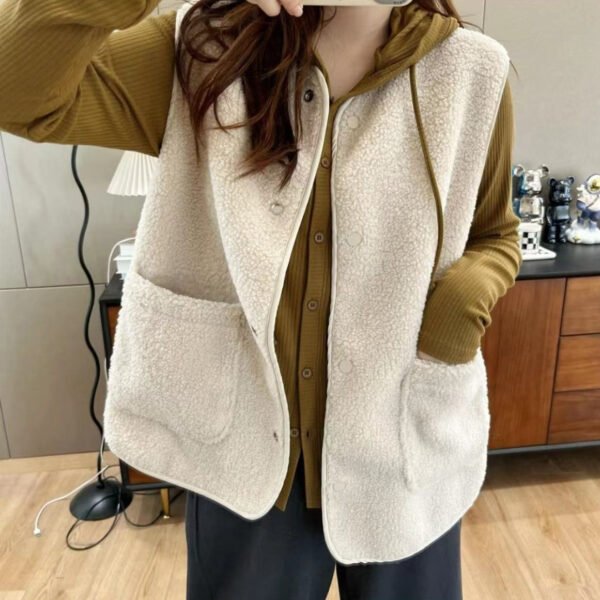 Outer Wear Fur Integrated Vest Waistcoat Overcoat