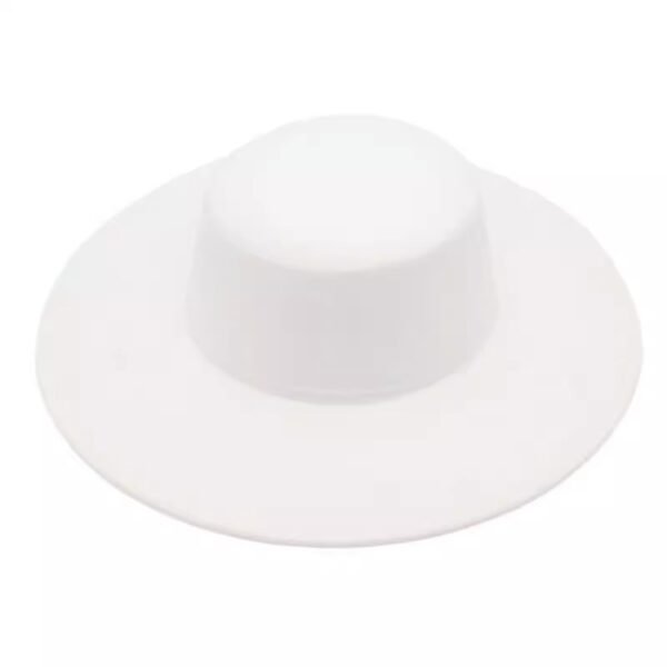 Flat Top Woolen Hat Big Brim Fedora Hat Hepburn Style - Image 10