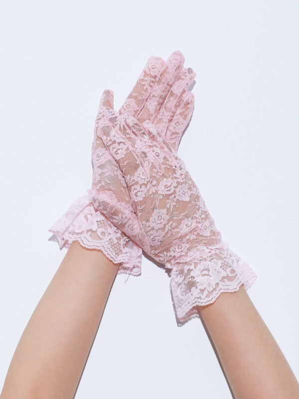 Lace Gloves Sexy Black Net Thin Dance Bride Retro - Image 6