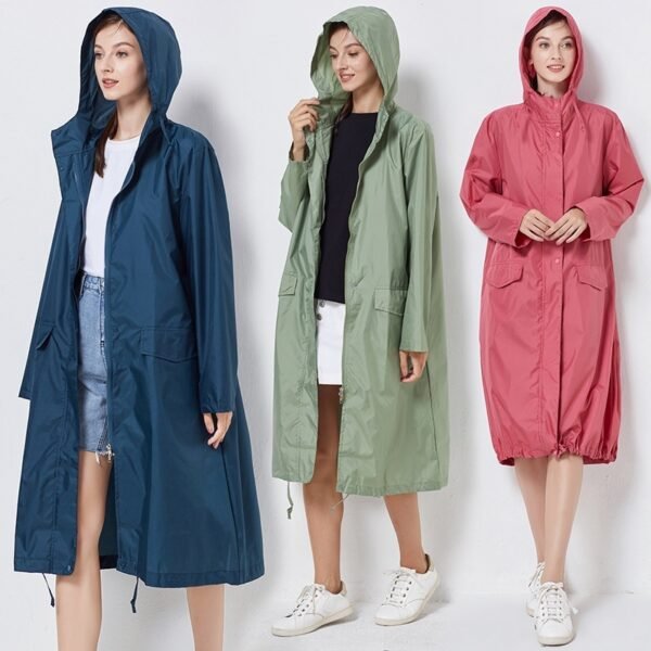 Raincoat Mid-length Windproof Outdoor Poncho Tide - Image 2