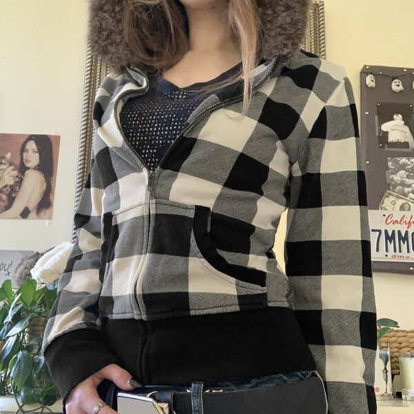Fall New Hooded Fur Collar Waist Zipper Coat For Women - Image 2