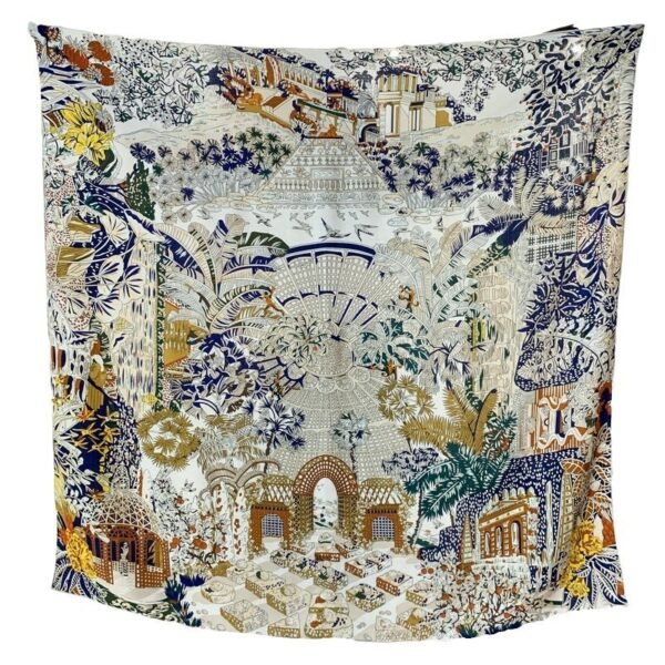 Prosperous Double-sided Same Color Printing Silk Wool Scarf - Image 5