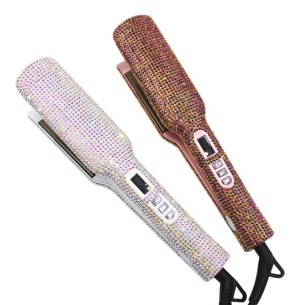 Wide Plate Inlaid Rhinestone Quartz Hair Straightener High Temperature Titanium - Image 4