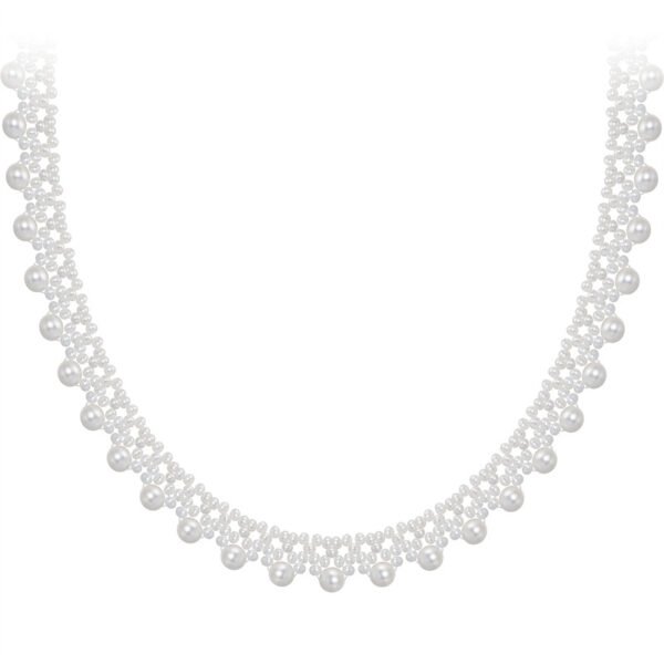 Lace Vintage Multilayer Round Lady Pearl Necklace 18K Gold Adjustable Choker - Image 7