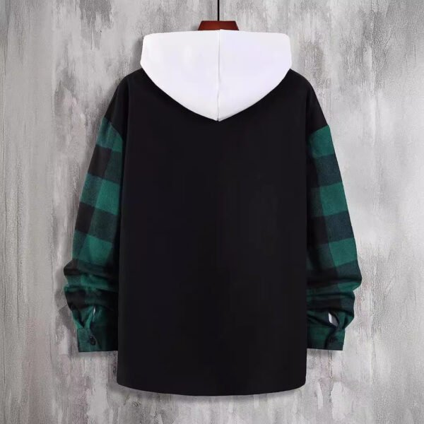 Autumn New Plaid Colorblock Long Sleeve Men's Casual Shirt - Image 5
