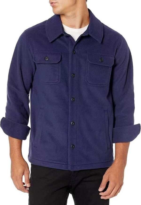 Solid Color Multi-pocket Button Cardigan Trendy Casual Men's Clothing - Image 6