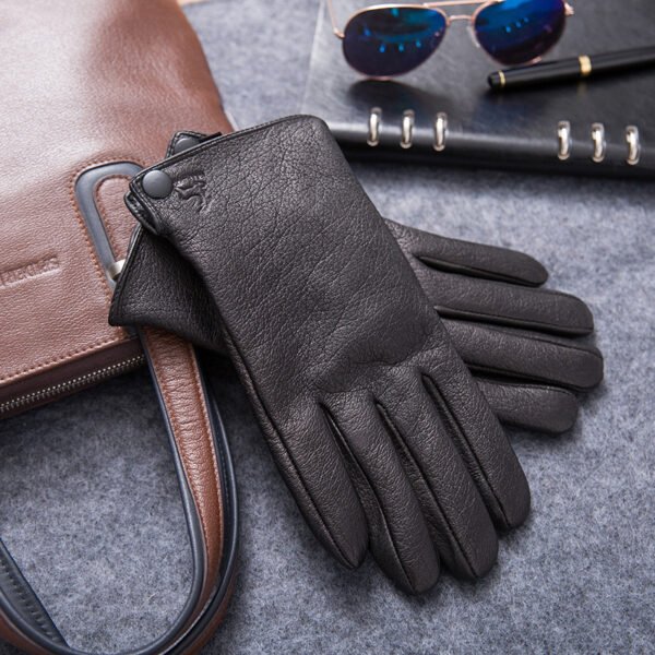 Fleece-lined Thick Windproof Faux Deerskin Grain Sheepskin Driving And Biking Motorcycle - Image 4