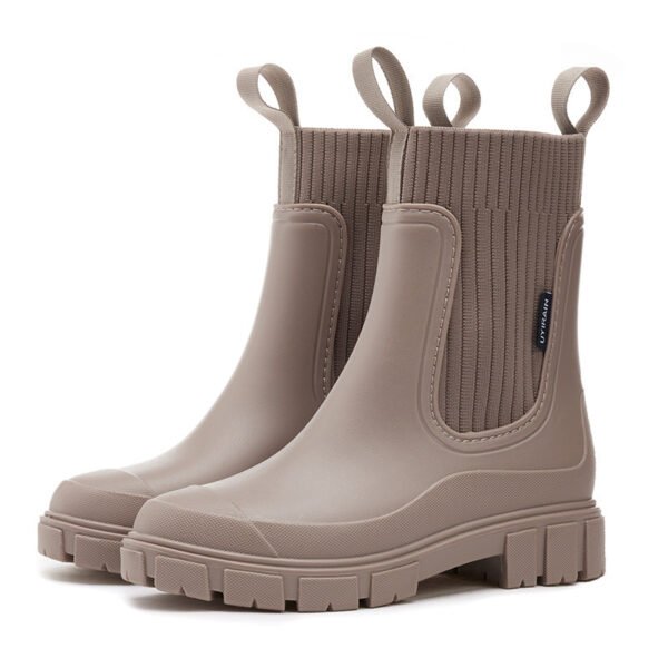 Wear-resistant Height Increasing Waterproof Non-slip Outdoor Wearable Elastic Band Women's Rain Boots - Image 8