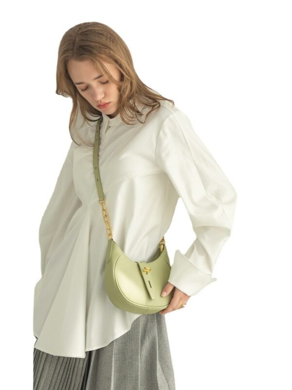 Western Style Leather Light Luxury Saddle Bag - Image 7