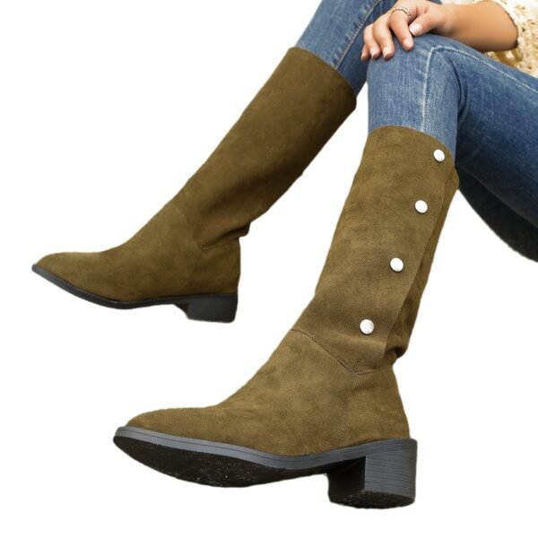 Versatile Riding European And American Trendy Unique Mid-calf Boots - Image 5