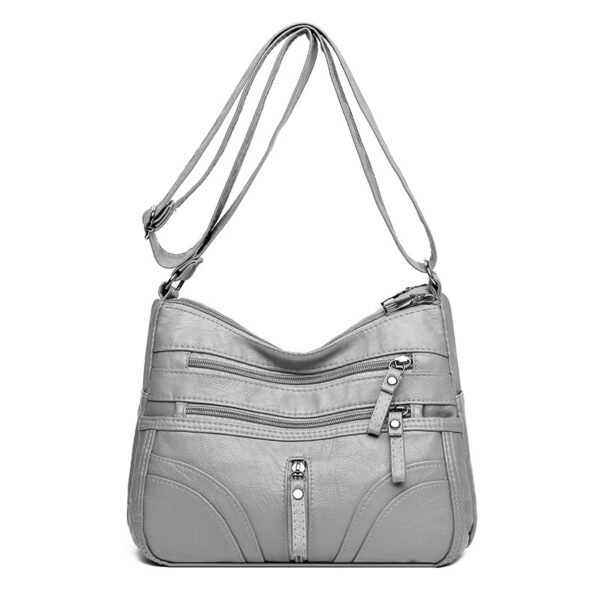 New Women's Soft Leather Large Capacity Shoulder Messenger Bag Middle-aged Mother Bag - Image 9