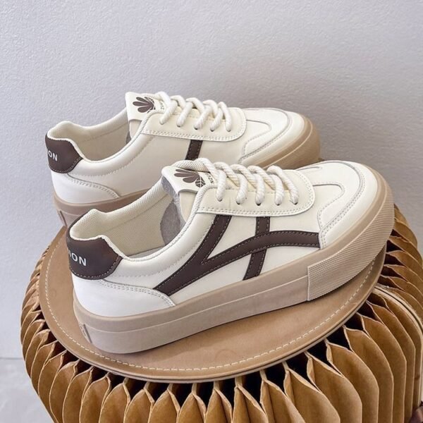 Platform White Shoes Thin And All-matching Casual Retro Sports Board Shoes Women's Shoes - Image 6