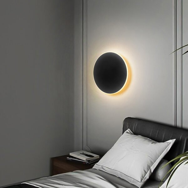 Simple Led Round Wall Lamp Touch Bedroom Bedside - Image 3