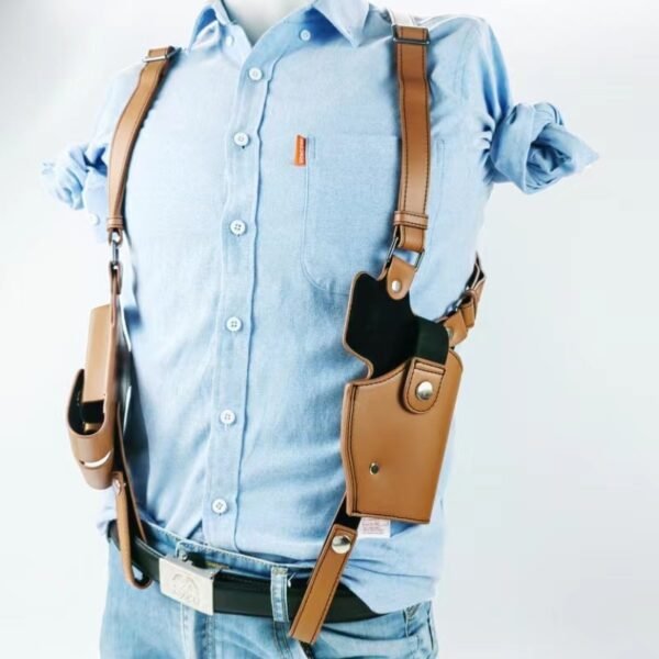 Model Tactical Chest Bag Pistol Bag Hidden Underarm Outdoor Cowhide Holster Rock Quick Pull Holster - Image 3