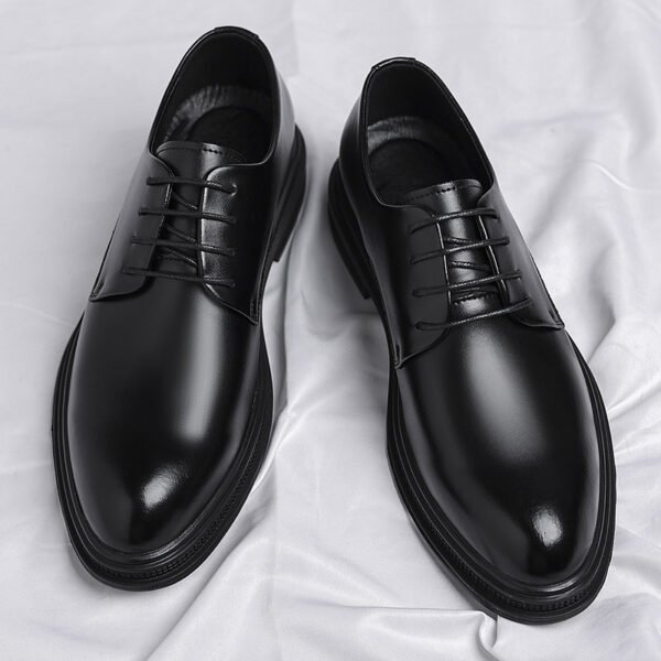 Business Formal Wear British Commuter Leather Black Leather Shoes - Image 4