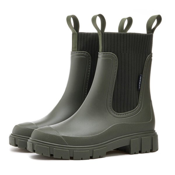 Wear-resistant Height Increasing Waterproof Non-slip Outdoor Wearable Elastic Band Women's Rain Boots - Image 10