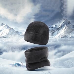 European And American Winter Hat Scarf Gloves Three-piece Set