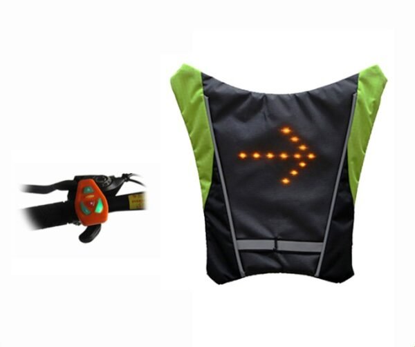 USB Rechargeable Reflective Vest Backpack with LED Turn Signal Light Remote Control Outdoor Sport Safety Bag Gear for Cycling - Image 10