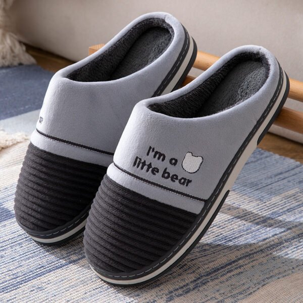 Plus Size Men's Slippers Indoor Warm Non Slip Cotton Slippers - Image 5