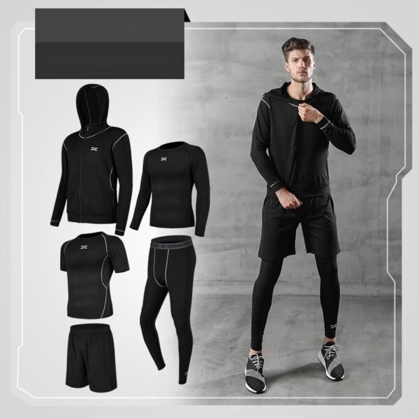 Running quick-drying basketball sports suit five-piece training suit - Image 3
