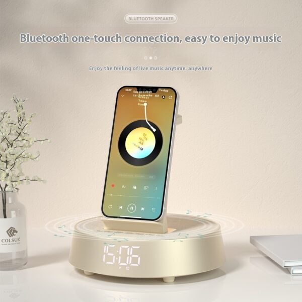 Wireless Bluetooth Speaker Clock Alarm Clock Mobile Phone Headset Watch - Image 3