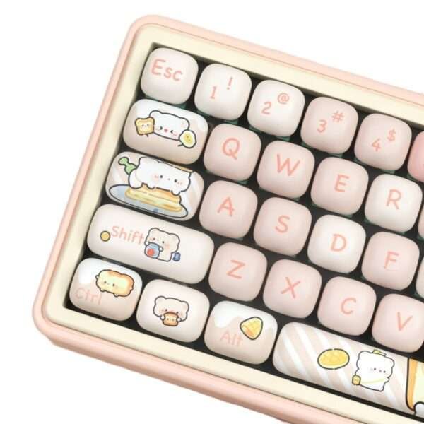 MOG Steamed Bread Key Cap Bread Bear Full Set PBT Sublimation - Image 5