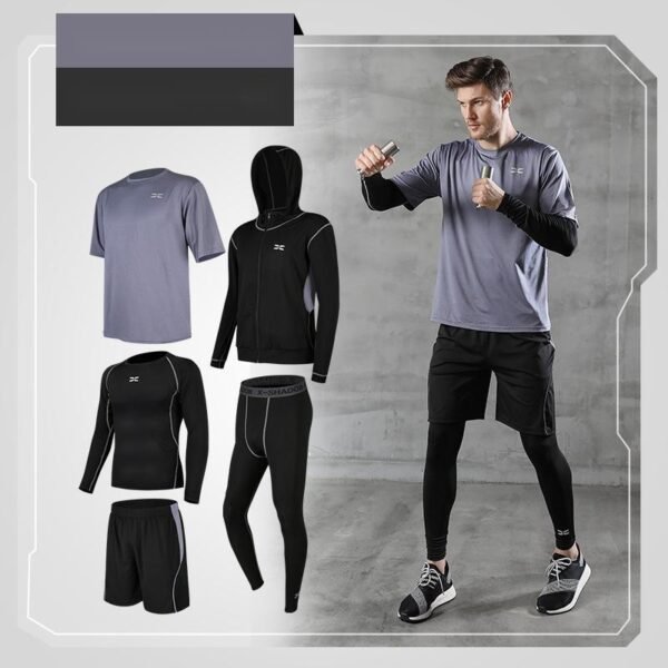 Running quick-drying basketball sports suit five-piece training suit - Image 7