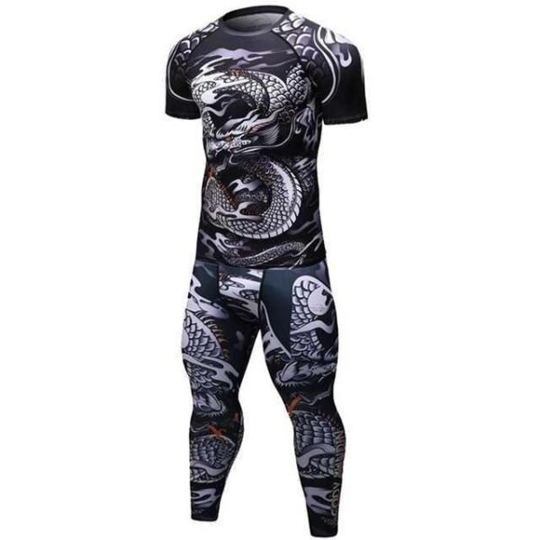 Male Sport Suit Men Running Clothes Sport Wear Yoga Set - Image 3