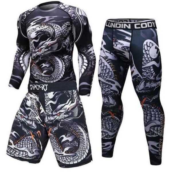 Male Sport Suit Men Running Clothes Sport Wear Yoga Set - Image 6