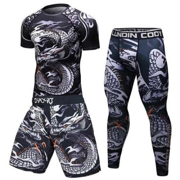 Male Sport Suit Men Running Clothes Sport Wear Yoga Set - Image 10